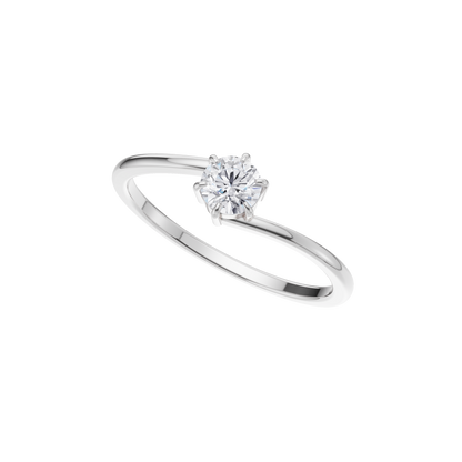 Lustrous Horizon Solitaire Ring
