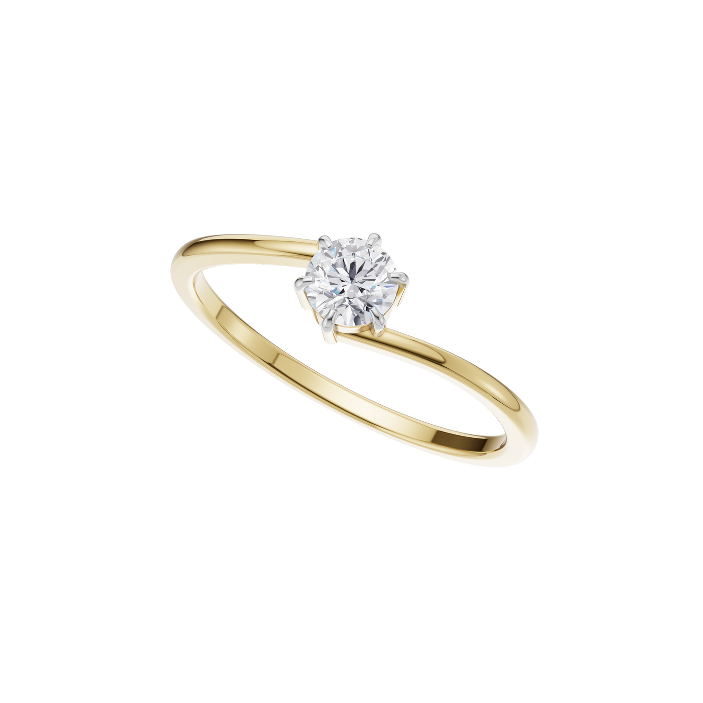 Lustrous Horizon Solitaire Ring