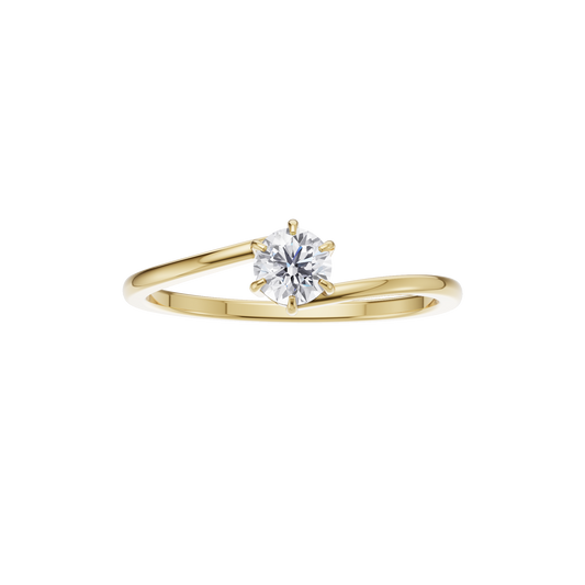 Lustrous Horizon Solitaire Ring