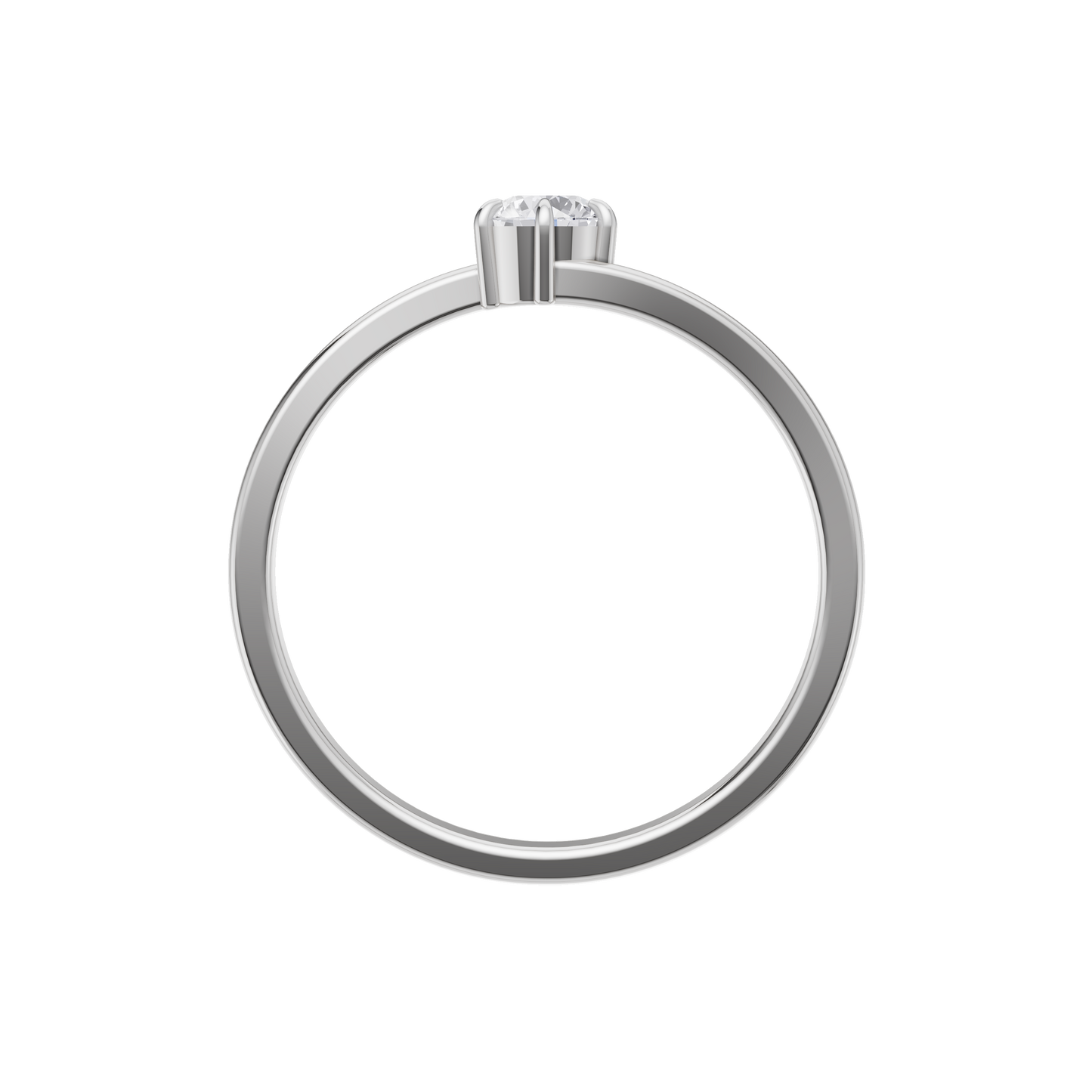 Lustrous Horizon Solitaire Ring