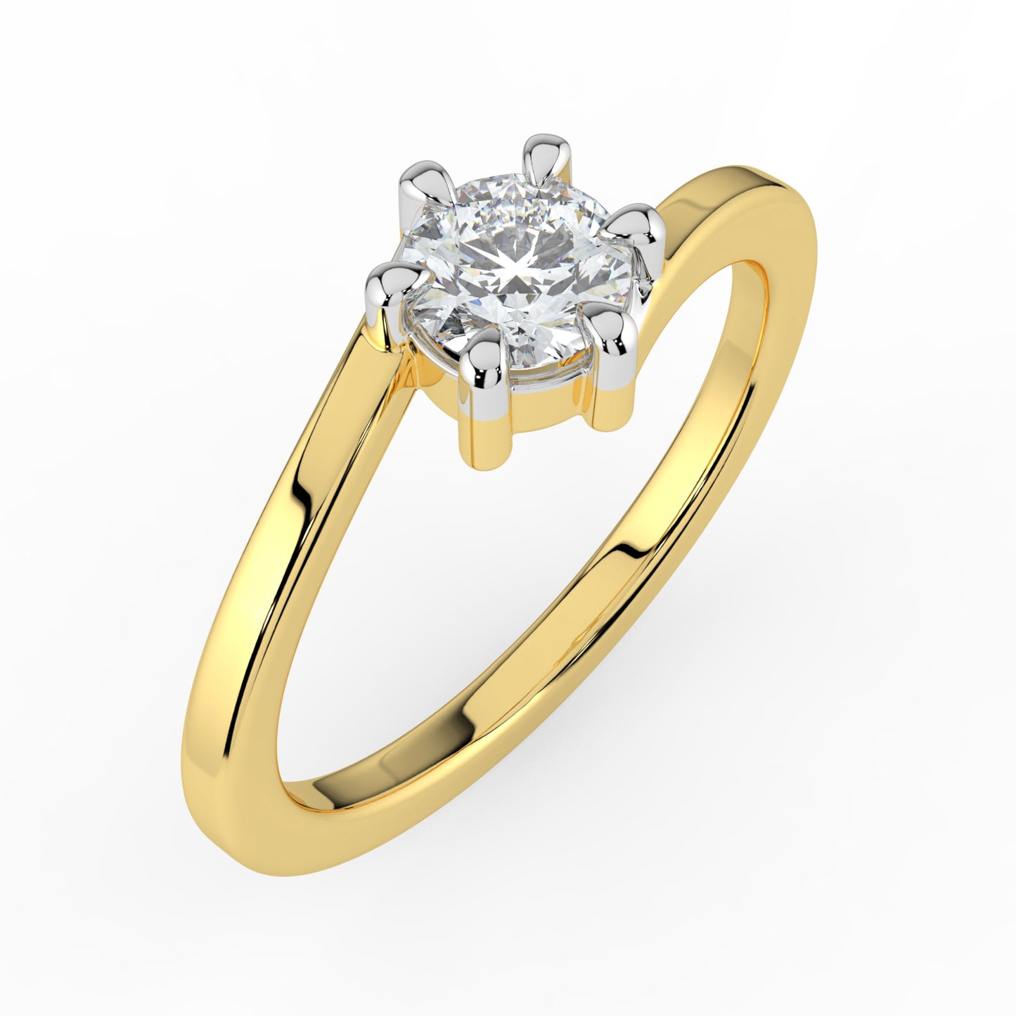 Lustrous Horizon Solitaire Ring