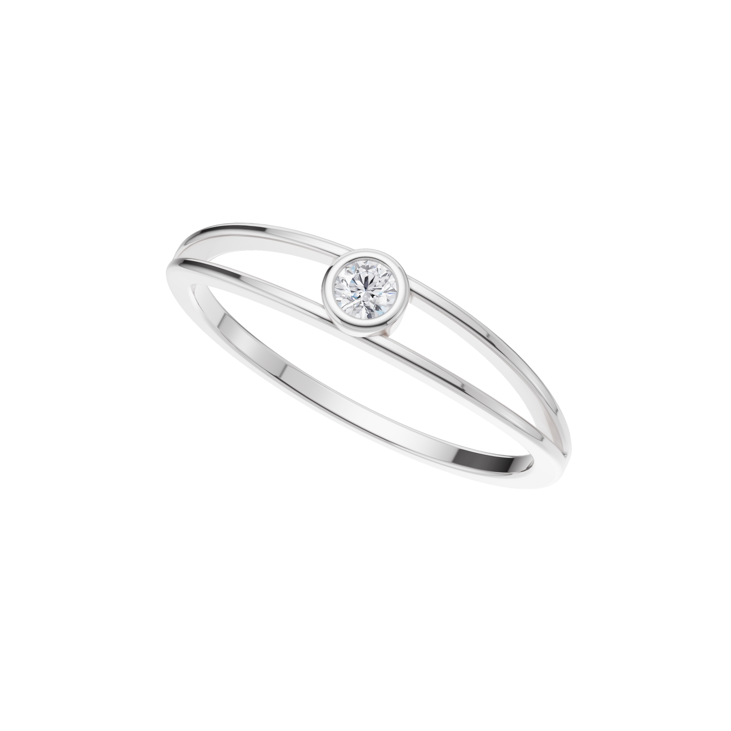 Starlit Echo Solitaire Ring