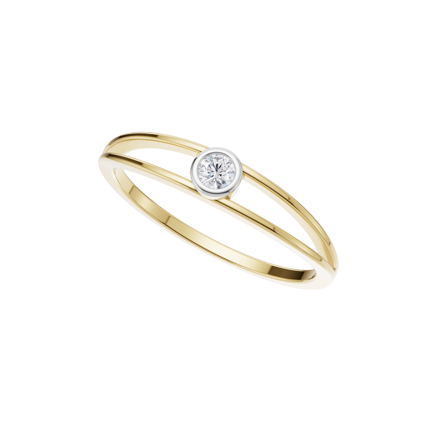 Starlit Echo Solitaire Ring