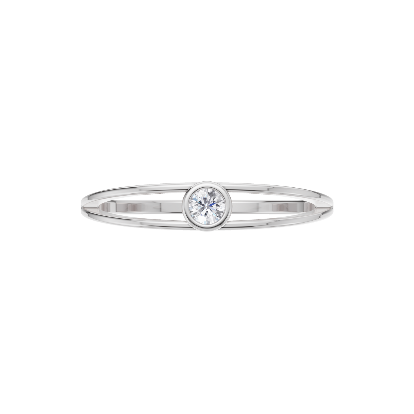Starlit Echo Solitaire Ring