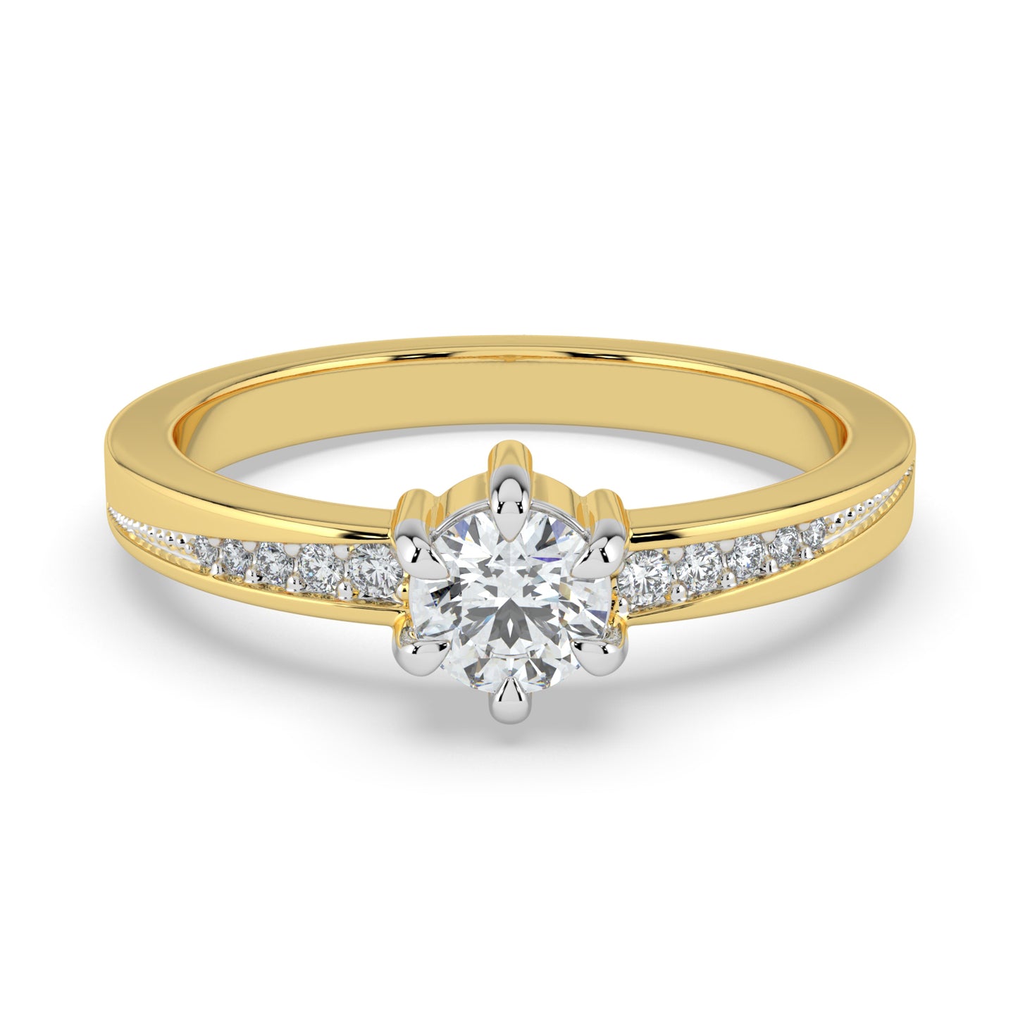 Dazzling Crest Solitaire Ring