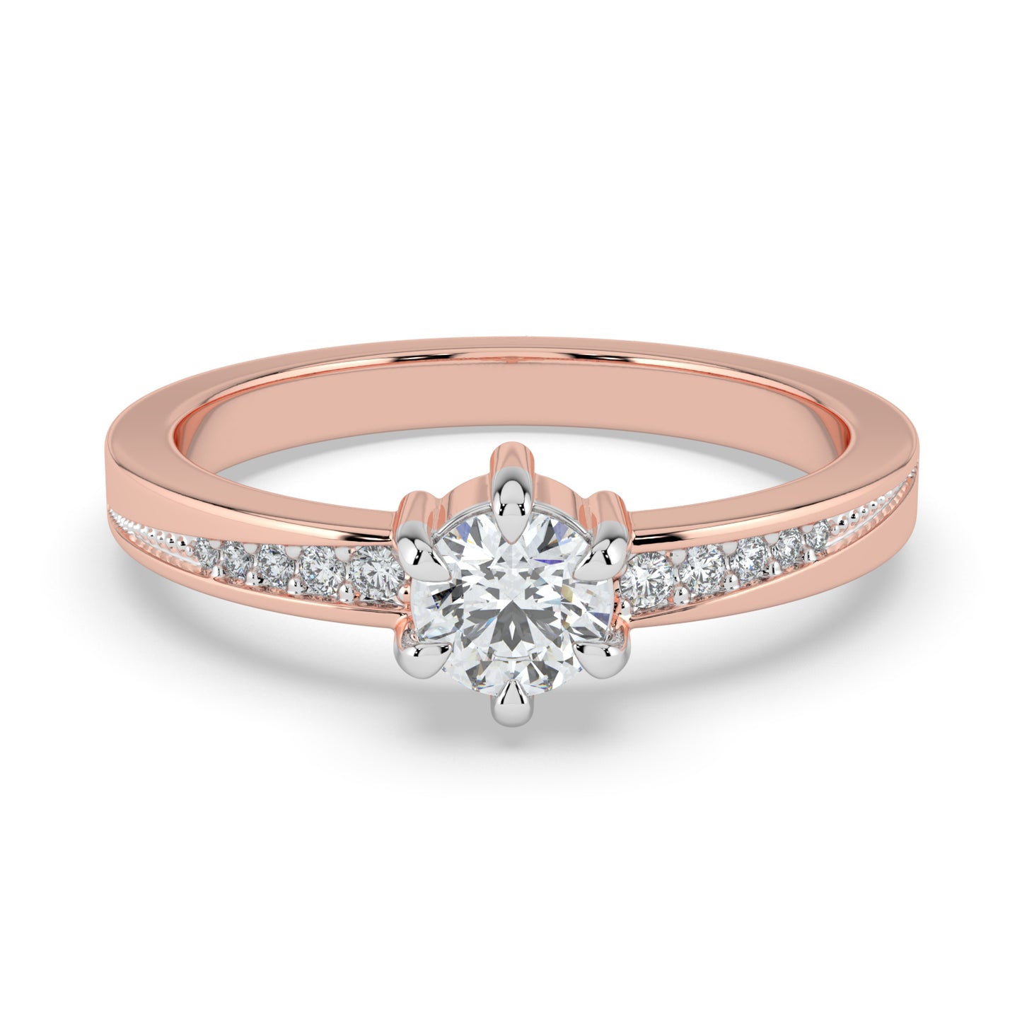 Dazzling Crest Solitaire Ring