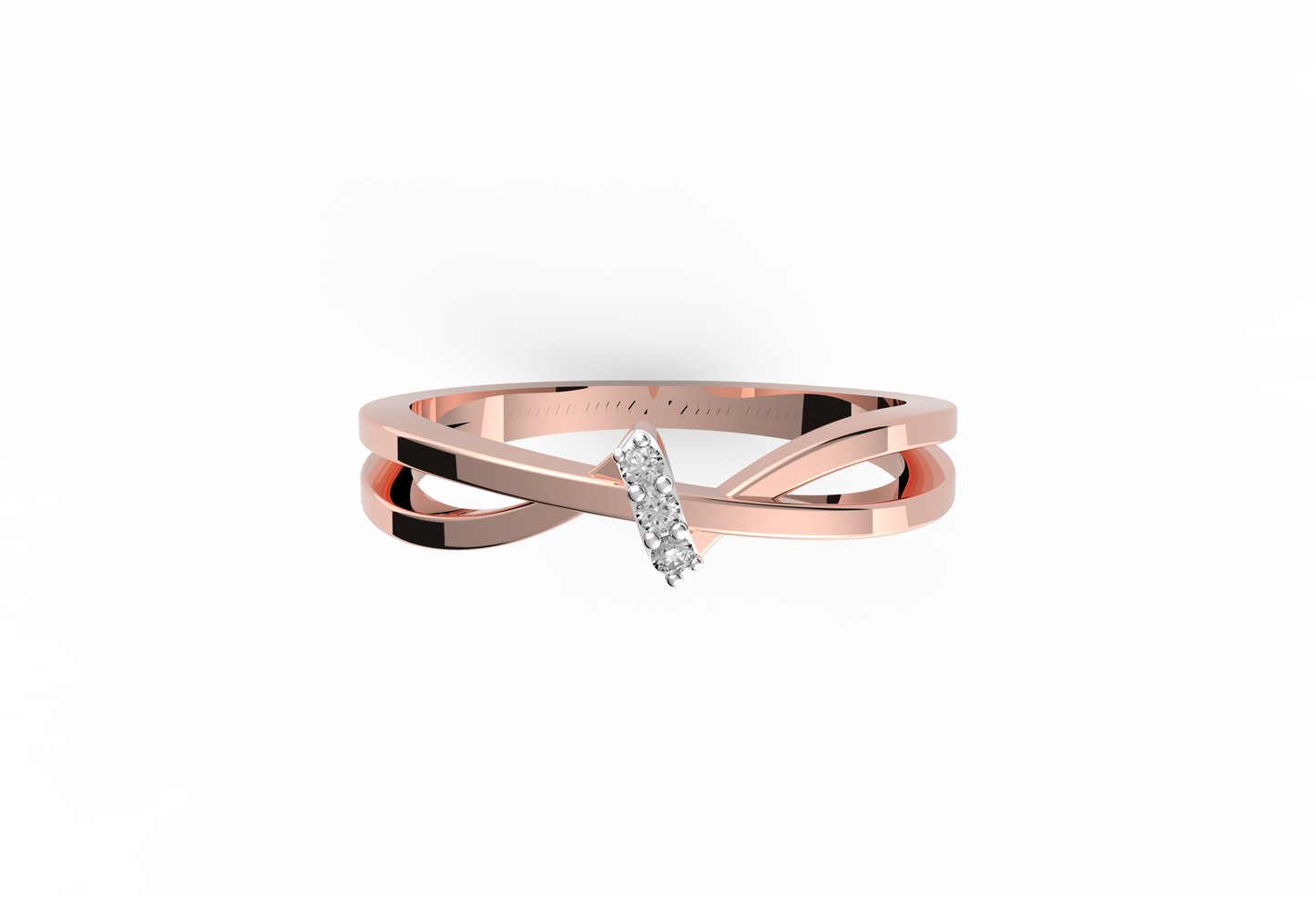 Delicate Crossover Lab Diamond Ring