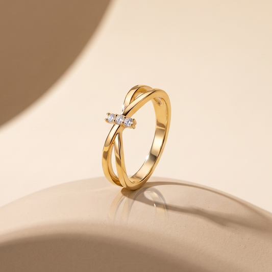 Delicate Crossover Lab Diamond Ring