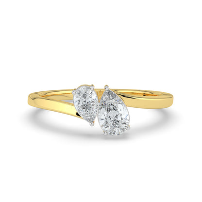 Two Stone Pear Lab Diamond Ring