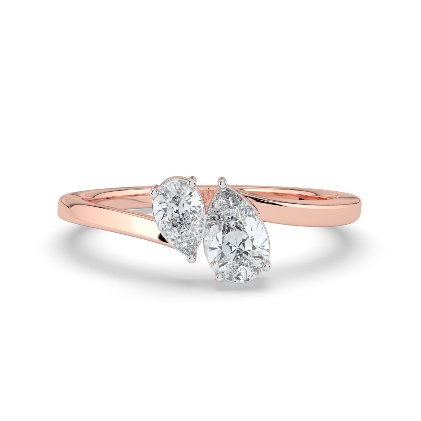 Two Stone Pear Lab Diamond Ring