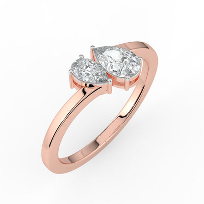 Two Stone Pear Lab Diamond Ring