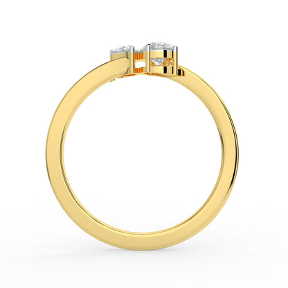 Two Stone Pear Lab Diamond Ring
