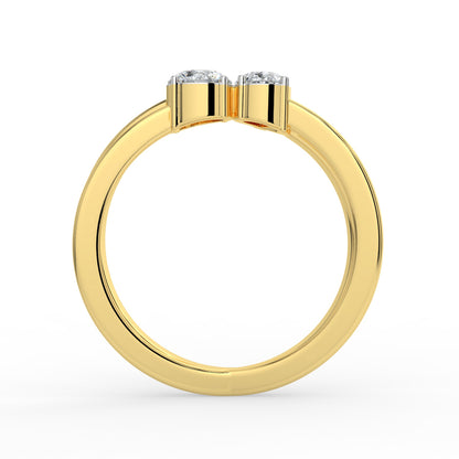 Dual Stone Criss Cross Ring