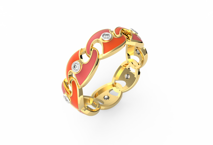 Cherry Bloom Enamel Ring