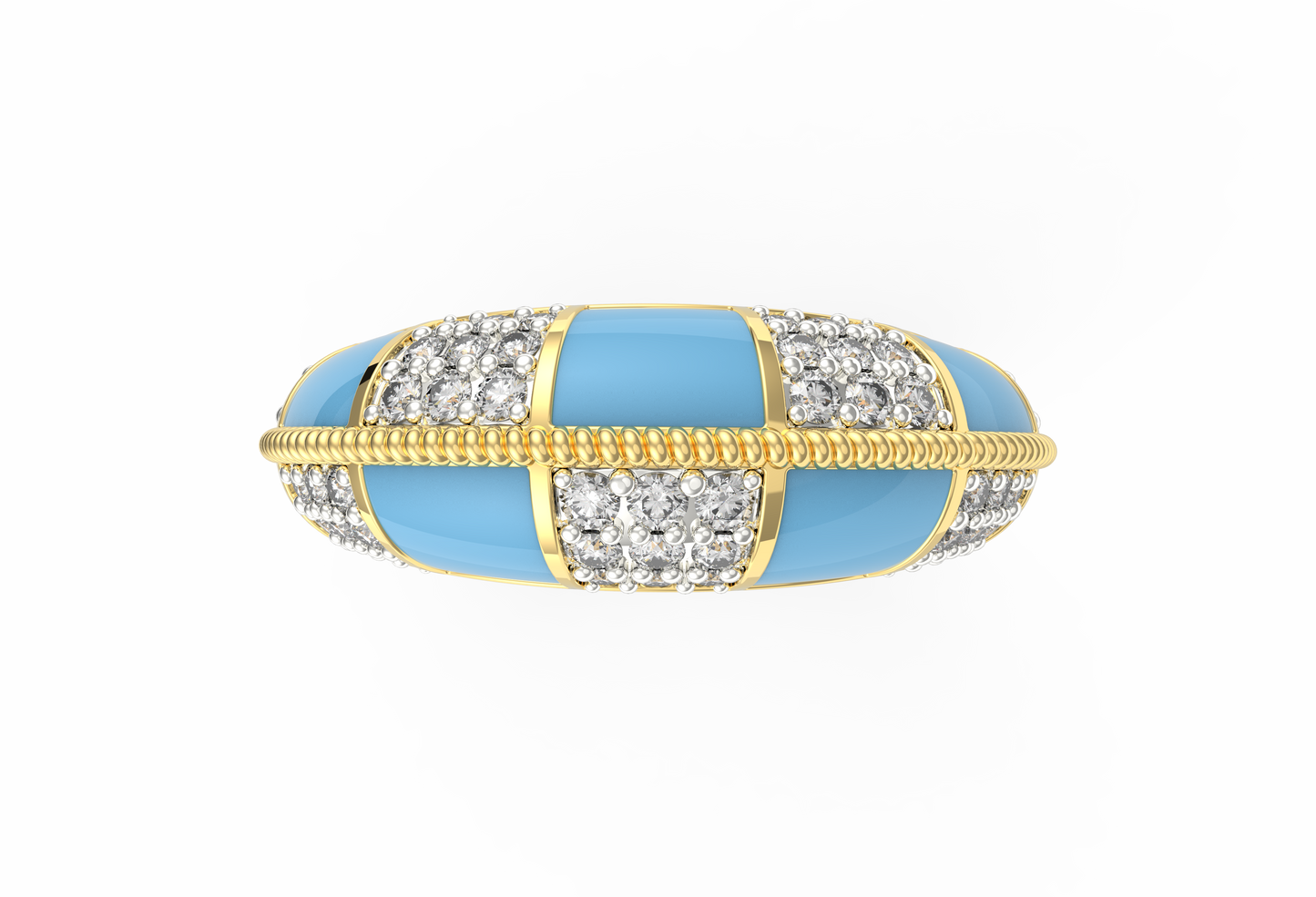 Turquoise Spritz Lab Diamond Ring