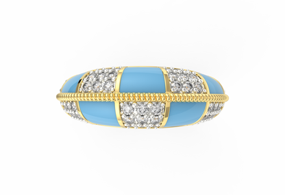 Turquoise Spritz Lab Diamond Ring