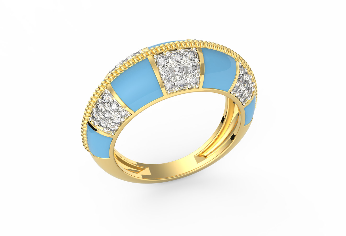 Turquoise Spritz Lab Diamond Ring