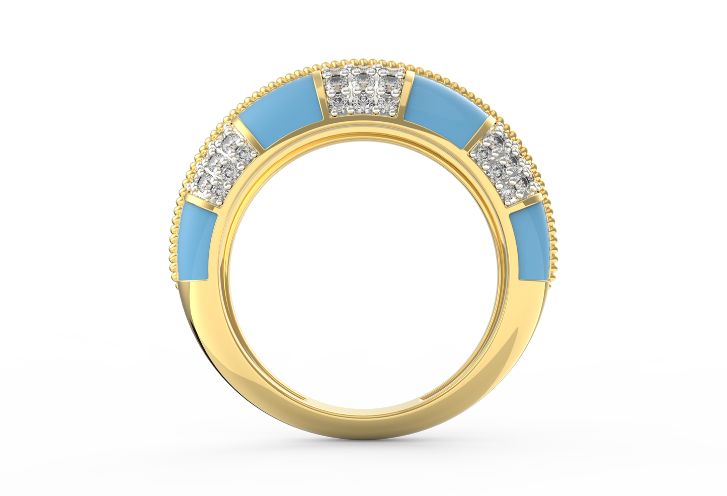 Turquoise Spritz Lab Diamond Ring