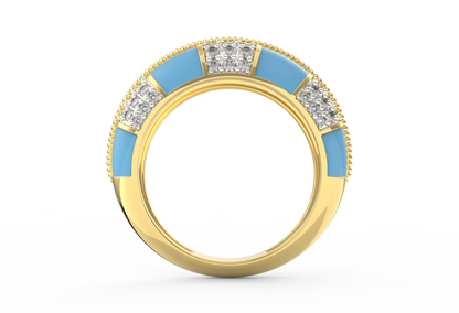 Turquoise Spritz Lab Diamond Ring