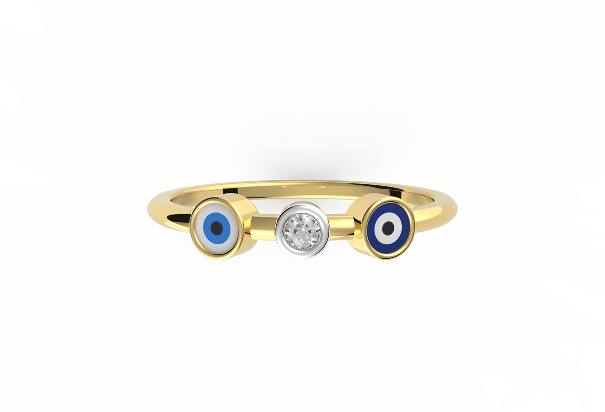 Daily Protection Evil Eye Lab Diamond Ring