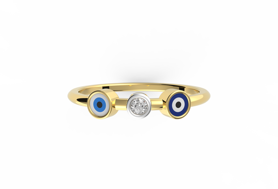 Daily Protection Evil Eye Lab Diamond Ring