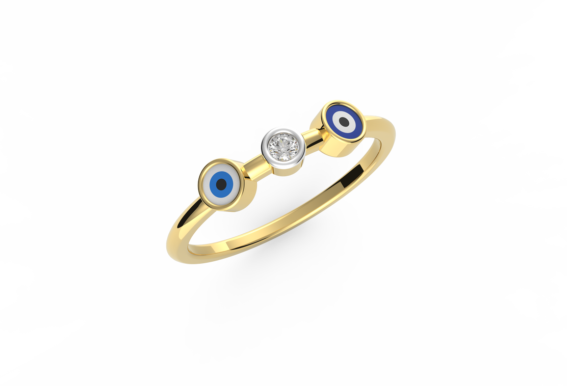 Daily Protection Evil Eye Lab Diamond Ring