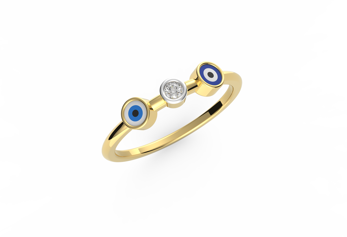 Daily Protection Evil Eye Lab Diamond Ring