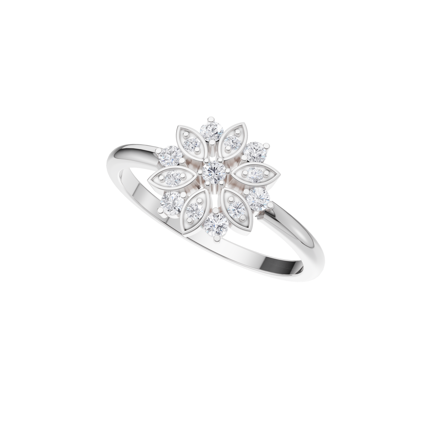 Floral Prism Diamond Ring