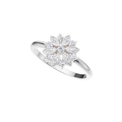 Floral Prism Diamond Ring