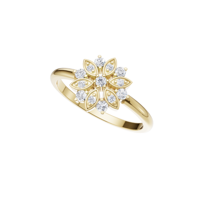 Floral Prism Diamond Ring