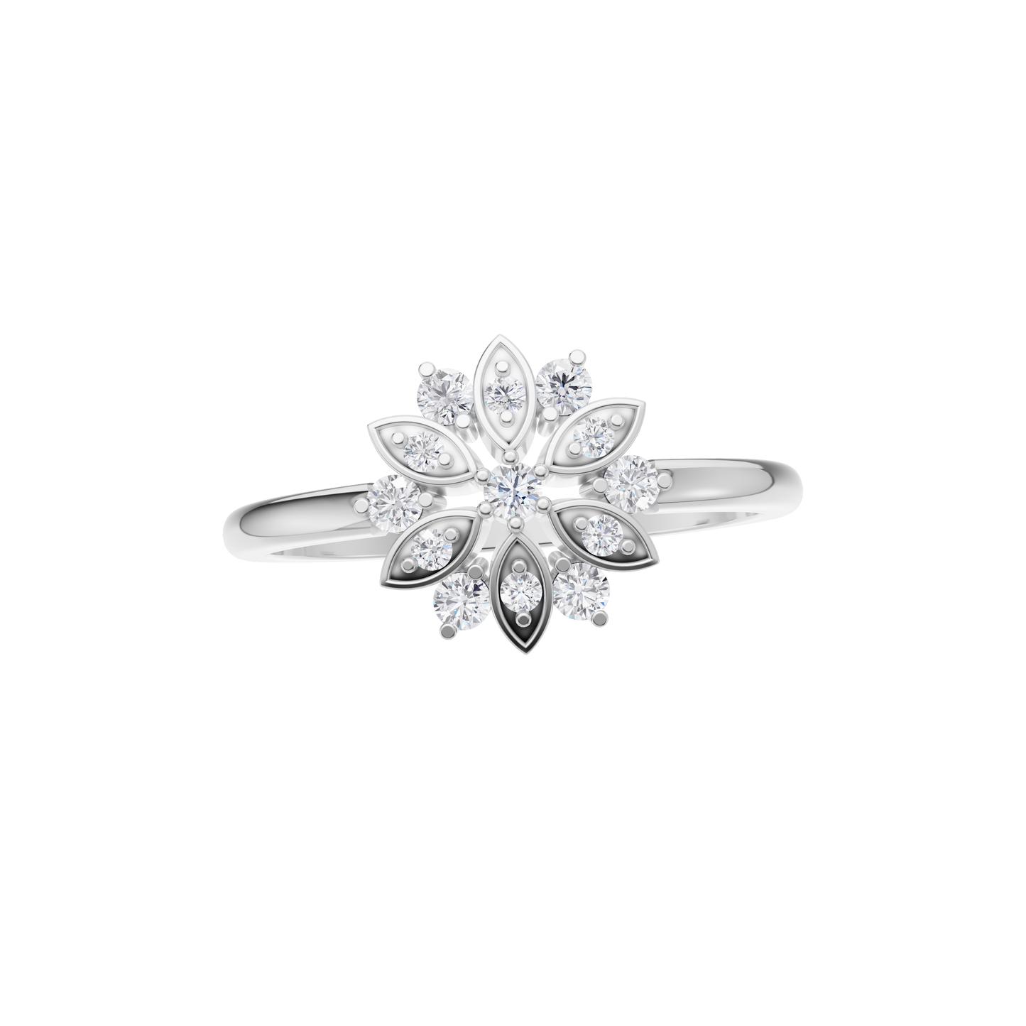 Floral Prism Diamond Ring