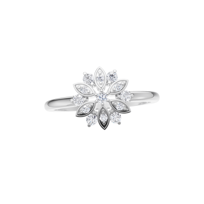 Floral Prism Diamond Ring