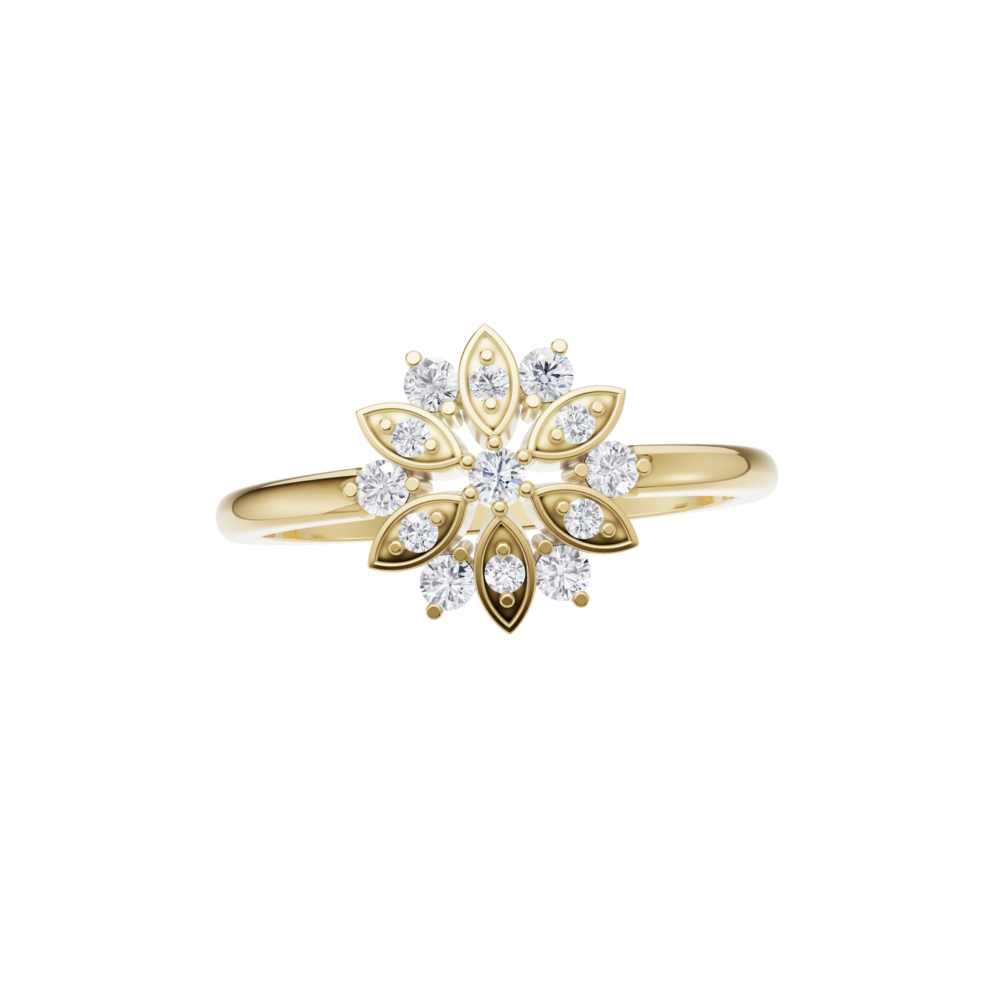 Floral Prism Diamond Ring