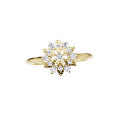 Floral Prism Diamond Ring