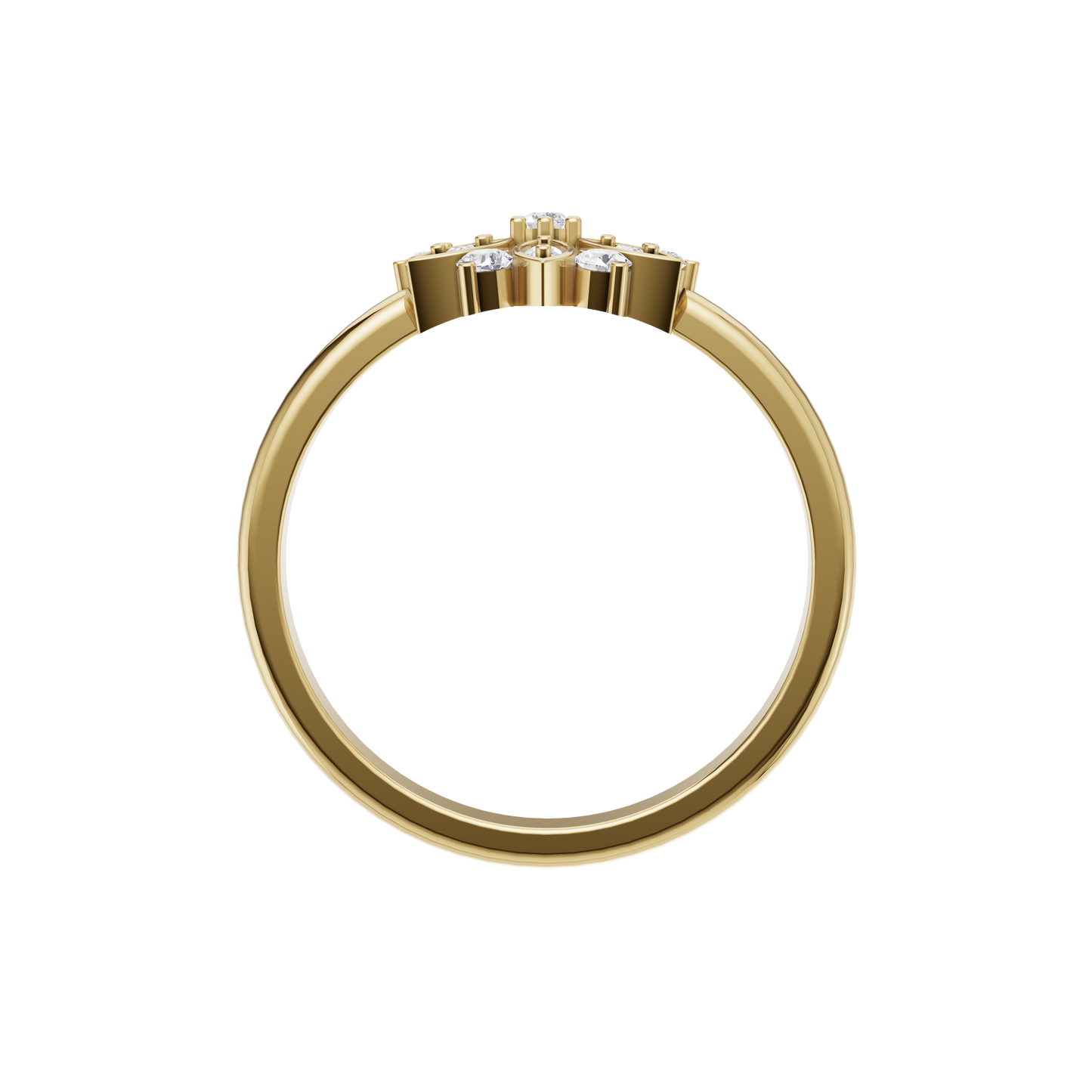 Floral Prism Diamond Ring