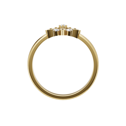 Floral Prism Diamond Ring