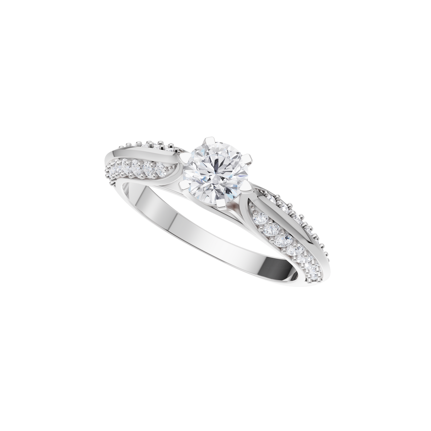 Elegant Aura Solitaire Diamond Ring