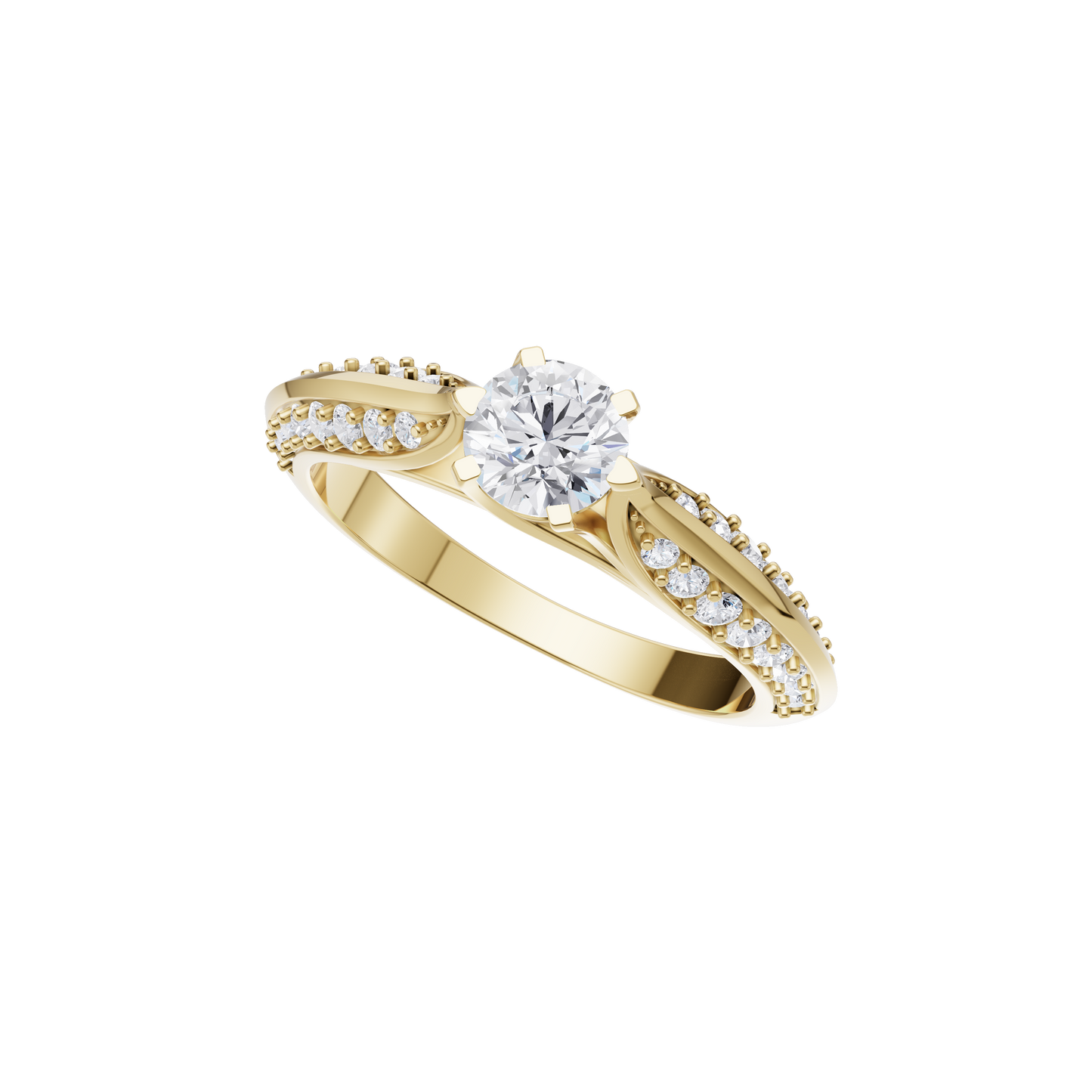 Elegant Aura Solitaire Diamond Ring