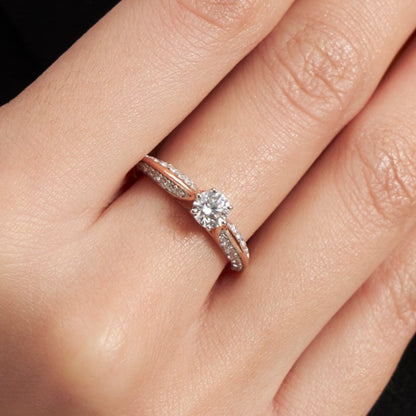 Elegant Aura Solitaire Diamond Ring