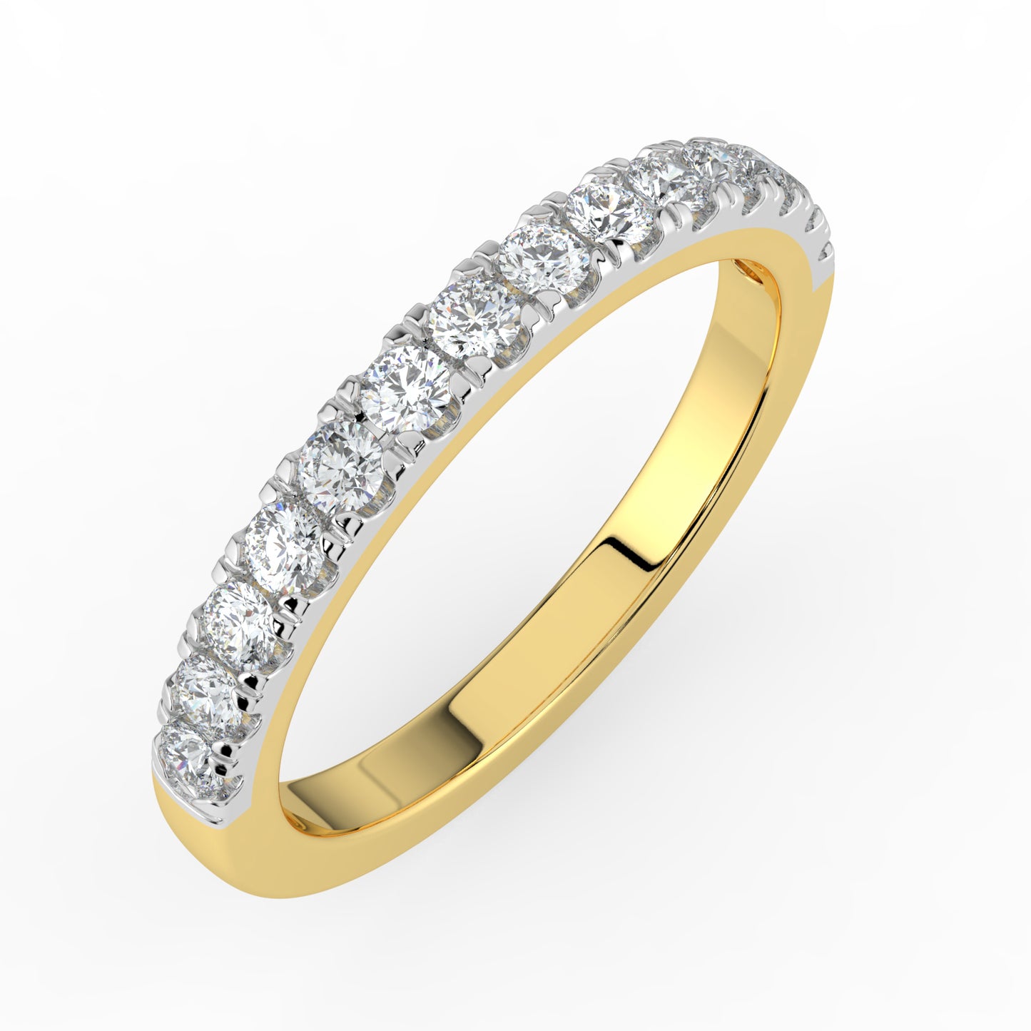 Radiant Continuity Half Eternity Diamond Ring