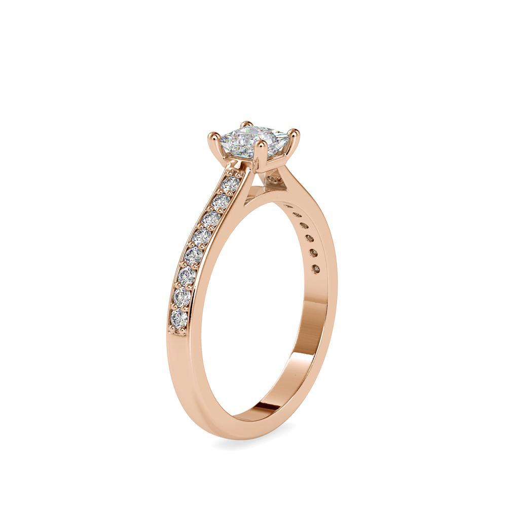 Royal Pave Princess Cut Solitaire Ring