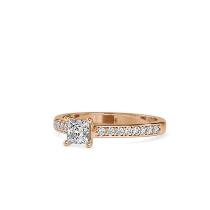 Royal Pave Princess Cut Solitaire Ring
