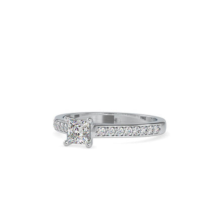 Royal Pave Princess Cut Solitaire Ring