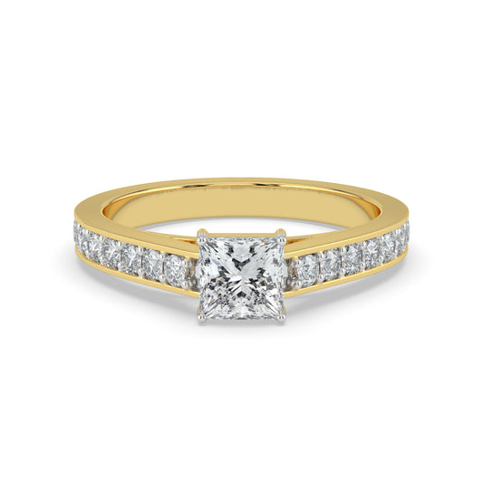 Royal Pave Princess Cut Solitaire Ring