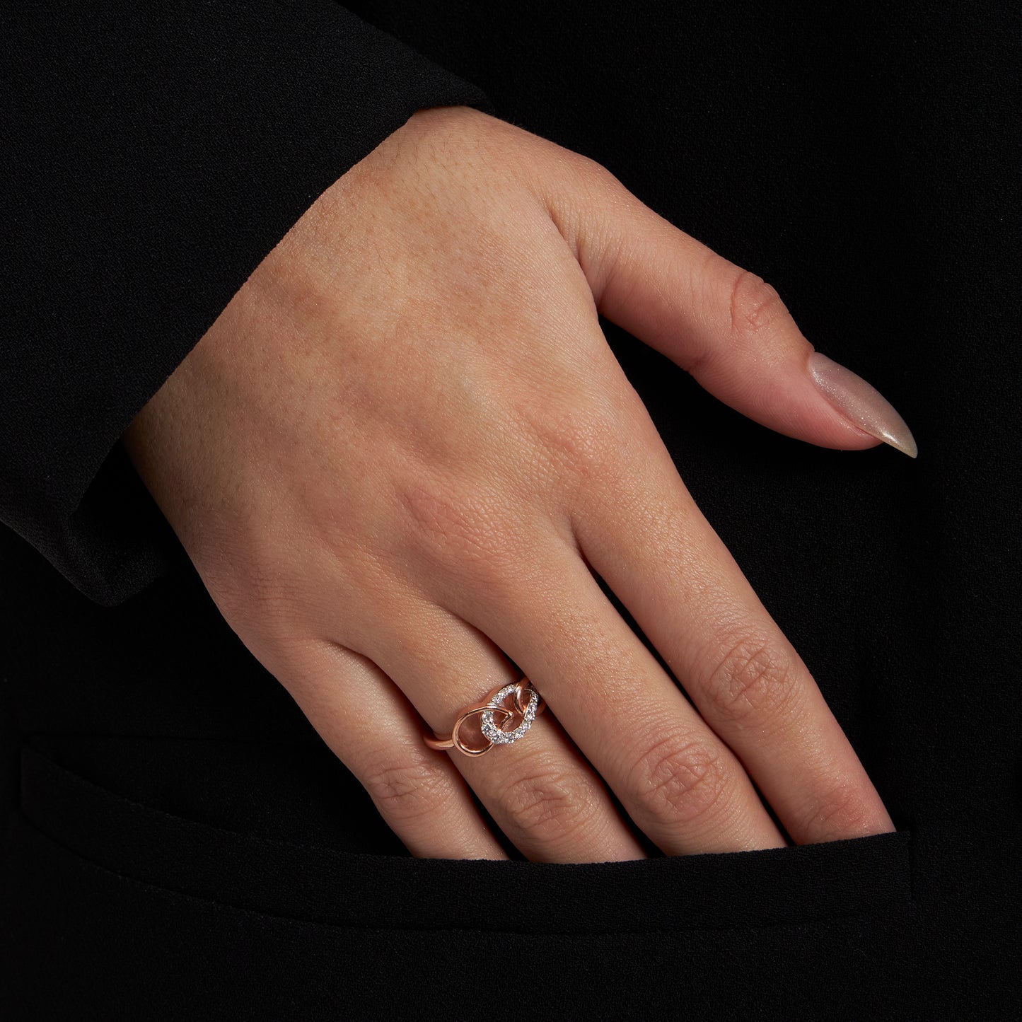 Infinity Knot Diamond Ring