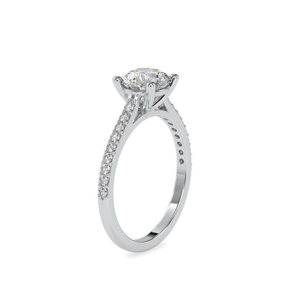 1.6 carat Round Solitaire with Pave Ring