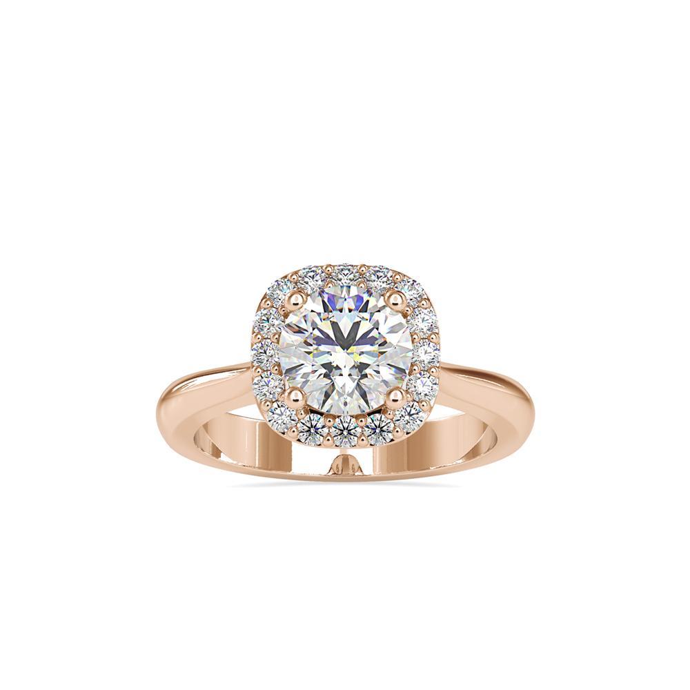 Crowned Halo Solitaire Diamond Ring