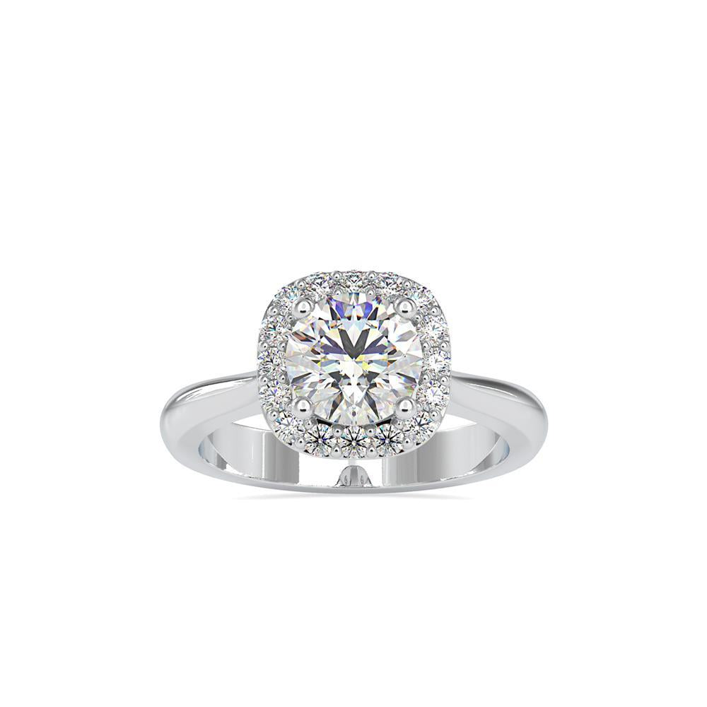 Crowned Halo Solitaire Diamond Ring