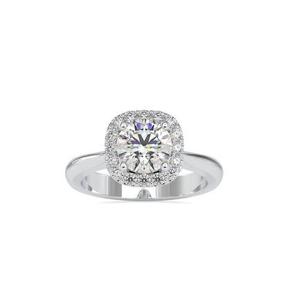 Crowned Halo Solitaire Diamond Ring