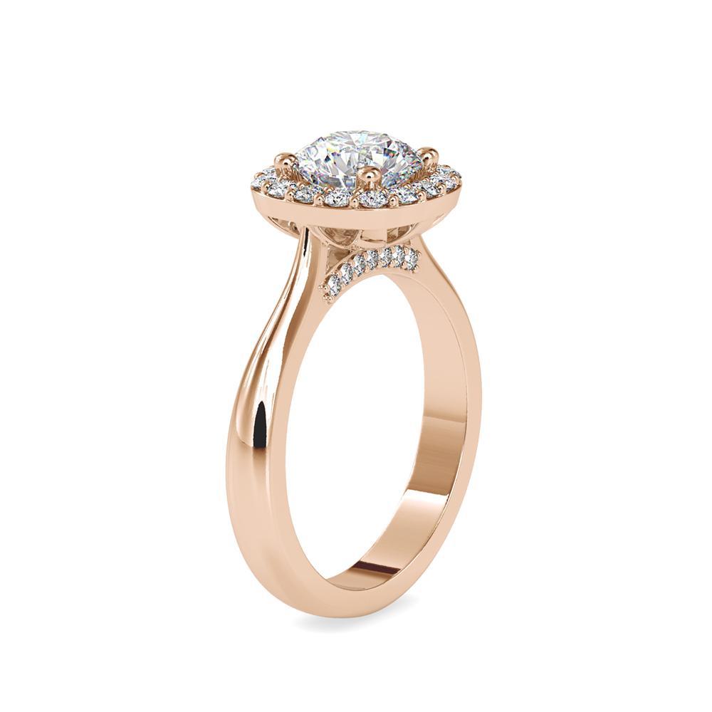 Crowned Halo Solitaire Diamond Ring